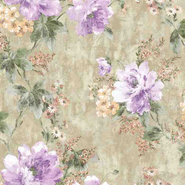 Flower bunch pattern wallpaper - Indigo 4708-2 (10,6m2)