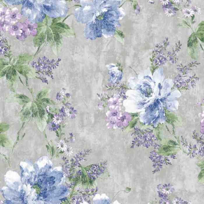 Flower bunch pattern wallpaper - Indigo 4708-3 (10,6m2)