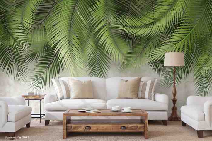 Palm Leaves Pattern Mural Wallpaper - FJ312