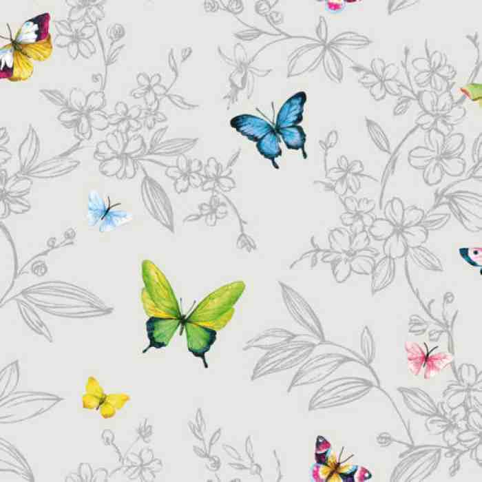 Butterfly and flowers pattern wallpaper - Anka 1606-4 (16,5m2)