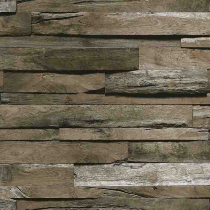 Volumetric wooden tiles patterns wallpaper - Anka 1612-3 (16,5m2)