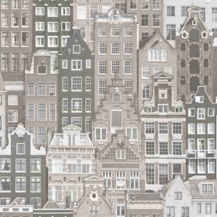 Amsterdam houses inspired modern pattern wallpaper - Anka 1618-2 (16,5m2)