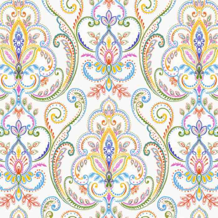 Multicolored Damask Pattern Wallpaper - Tropicano 9901-3 (16,5m2)