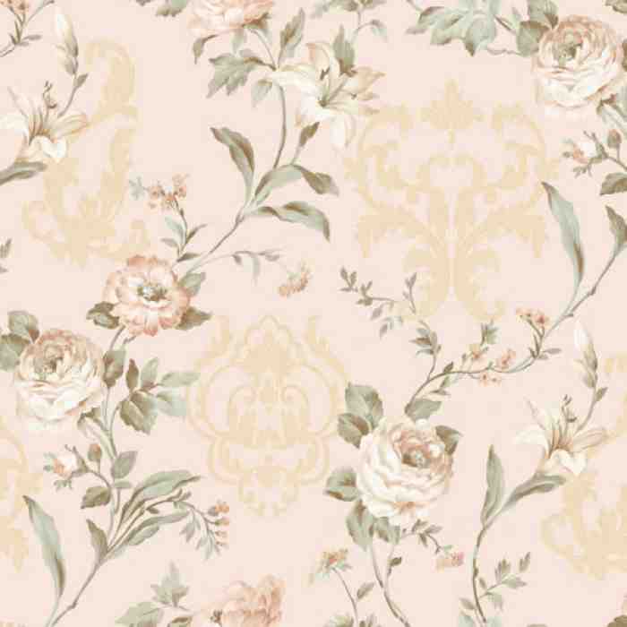 Floral damask with blooming roses ornament wallpaper - Seven 7803-1 (10,6m2)