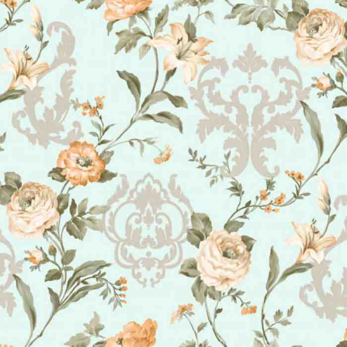 Floral damask with blooming roses ornament wallpaper - Seven 7803-2 (10,6m2)