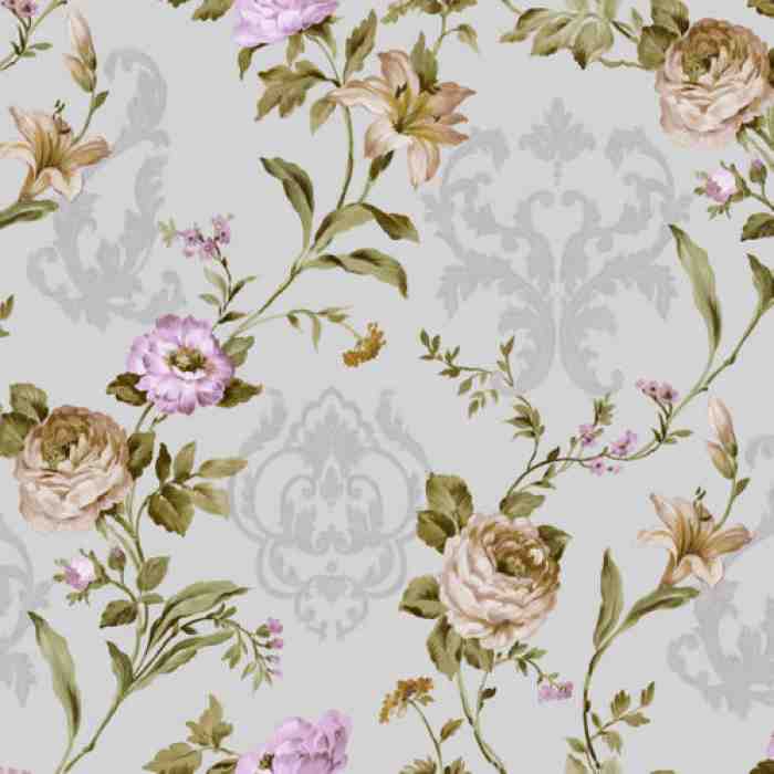 Floral damask with blooming roses ornament wallpaper - Seven 7803-3 (10,6m2)