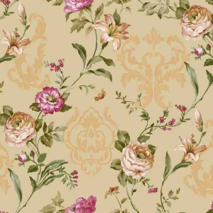 Floral damask with blooming roses ornament wallpaper - Seven 7803-4 (10,6m2)